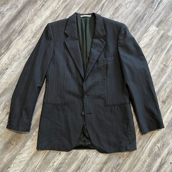Yves Saint Laurent Menswear Blazer 100% Wool Pinstripe 40R Made in France Flaw - Picture 1 of 15